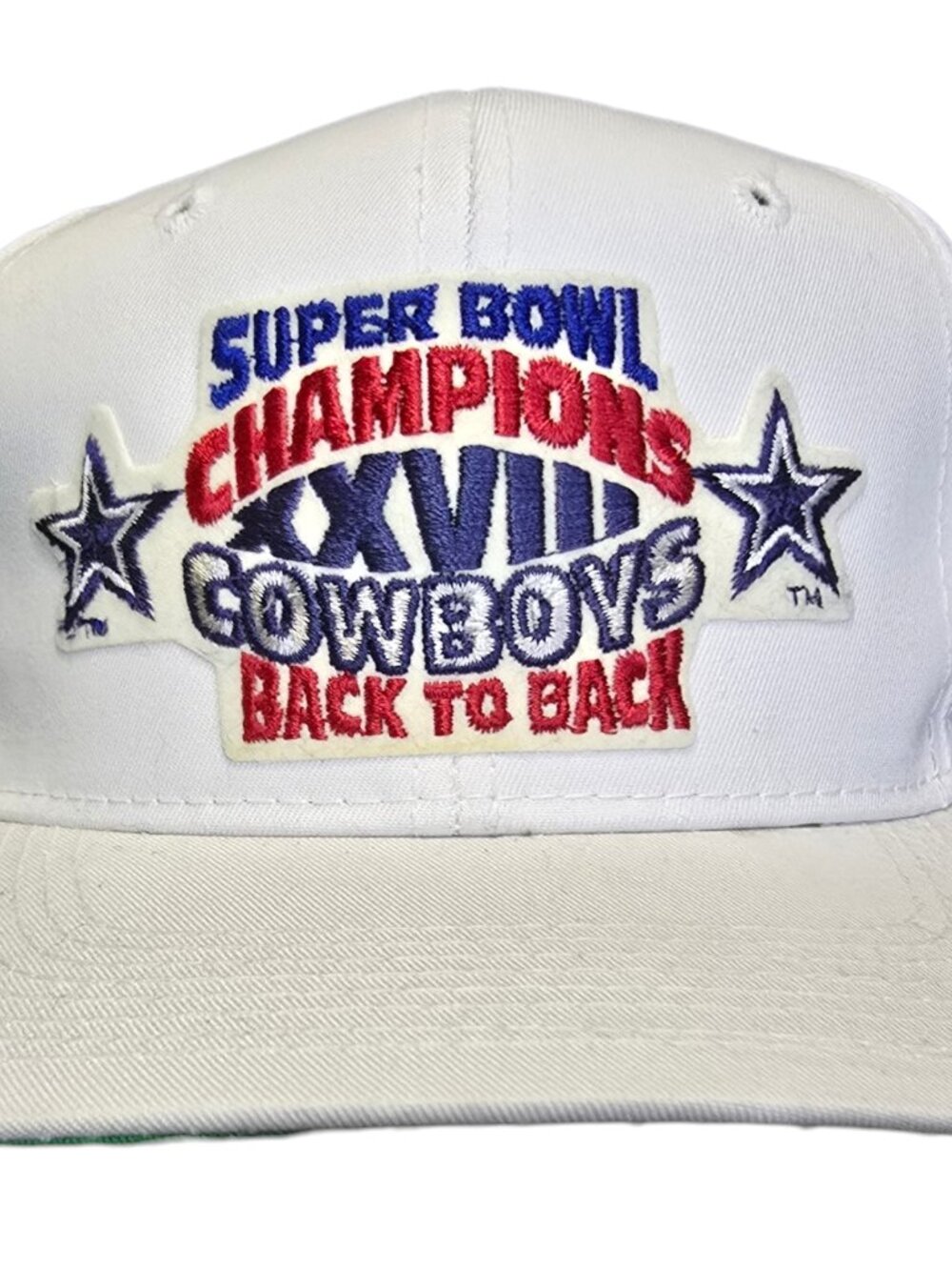 NWT Dallas Cowboys Super Bowl XXVIII Champions White Snapback Adjustable Hat Cap